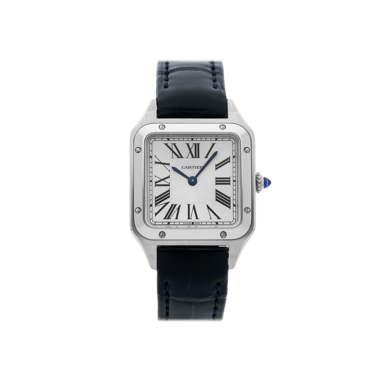 Cartier Santos Dumont Steel Blue Strap