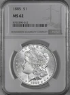 1885-P  $1  MORGAN SILVER DOLLAR  "PHILADELPHIA"  NGC MS62  #8703390-012