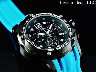 Invicta Men's 51mm SPEEDWAY TURBO SWISS Chronograph Electric Blue Tone SS Watch