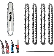 6 Inch Chainsaw Chain and Guide Bar, Replacement Chain Saw Bar and Chains for 6 