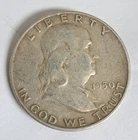 1950 D Benjamin Franklin Half Dollar Coin