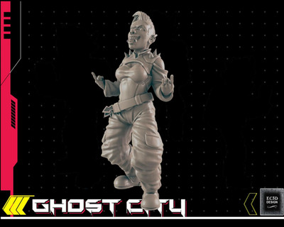 Female Punk - Cyberpunk/Sci-Fi  - 28mm or 32mm - Ghost City