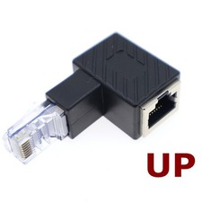 90 Degree Up Angle RJ45 Male to Female Adapter Network Extension Connector ss
