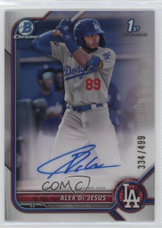 2022 Bowman Chrome Prospect Auto Refractor /499 Alex De Jesus #CPA-AD Auto