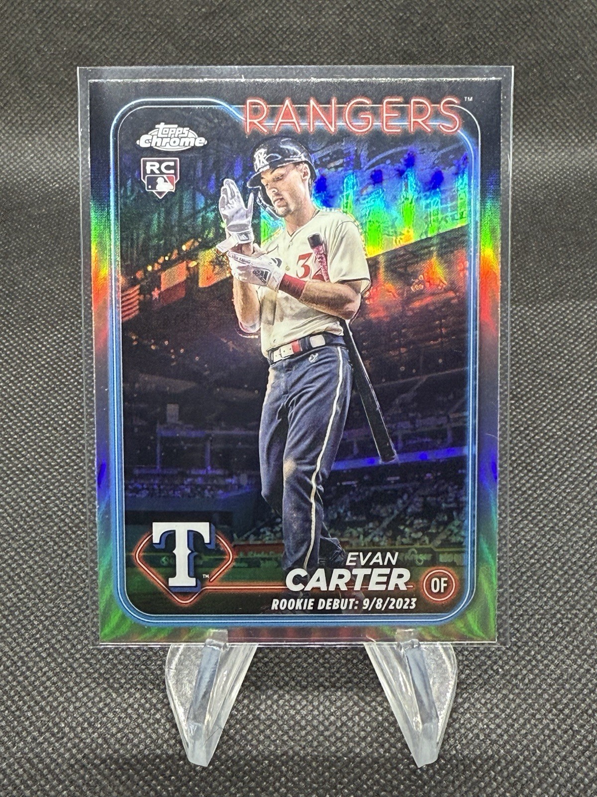 2024 Topps Chrome Update EVAN CARTER Rookie RC Refractor #USC199 TX Rangers (TW)