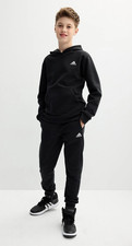 Adidas Boys Minimal Logo Fleece-Lined Hoodie  Jogger Pant 2-Piece Set Sz S New