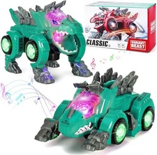 Transforming Dinosaur Toy for Kids, Electric Automatic Transforming Dinosaur Car