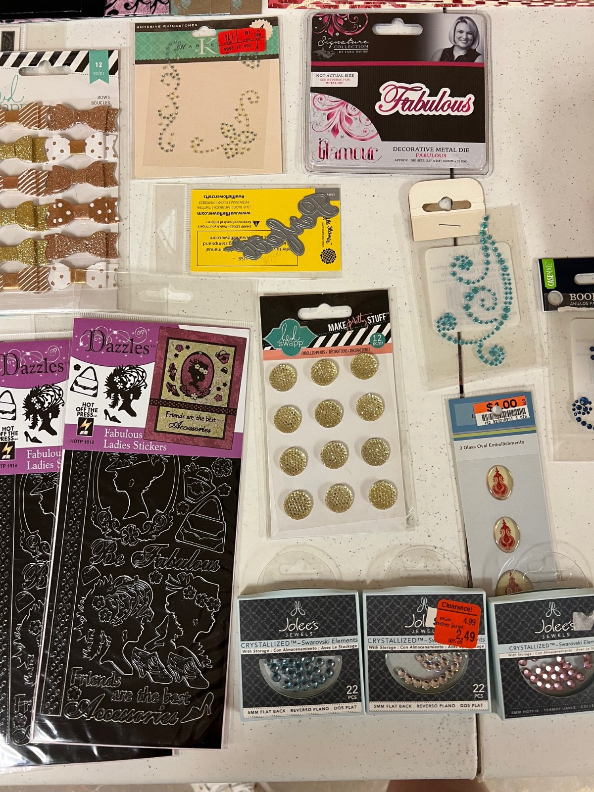 Fashion & Bling Scrapbook Crafting Kit - Paper, Ribbon, Embellishment, Stickers