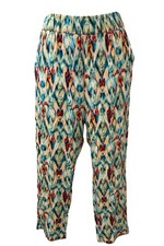 Zara Women  s XS Abstract Multicolor Metallic Ankle Pants Elastic Waist Pockets