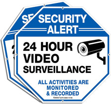 2-Pack Video Surveillance Signs, 10 X 10 Rust Free .040 Aluminum Security Warnin