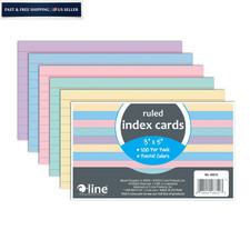 C-Line 3” x 5” Index Cards, Assorted Colors, Ruled, 3" x 5", Colors