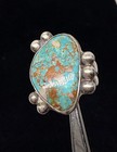 Thick VTN Old Pawn Native American Sterling Number 8 Turquoise Matrix Ring sz7 — photo 2