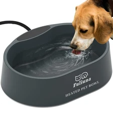 Heated Water Bowl for Dog & Cat, Outdoor Heated Pet Bowl with Anti Chew Cord,...