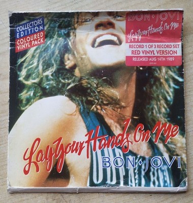 Bon Jovi Lay Your Hands On Me Single 7'' UK 1989 Red Vinyl Special Pack