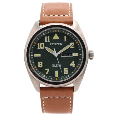 42mm Citizen Eco-Drive Day-Date Quartz Wristwatch E101 Titanium E101-S125774