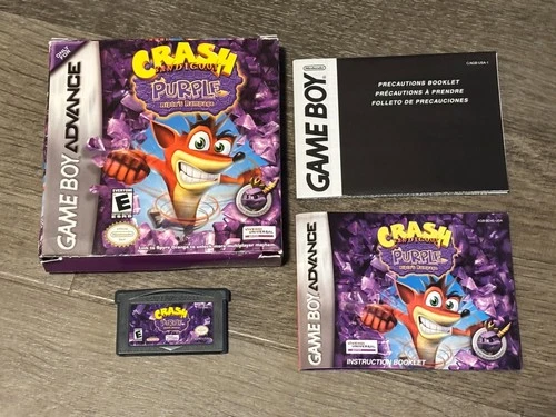 Crash Bandicoot Purple Ripto's Nintendo Game Boy Advance GBA Complete CIB