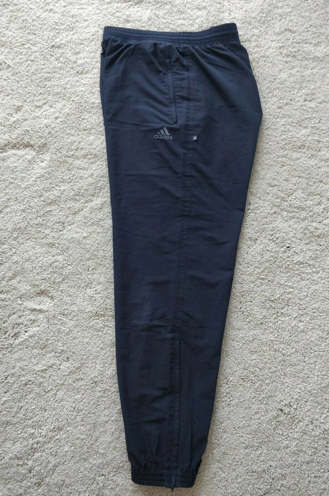 Adidas Vintage Mens Track Pants Trousers Navy Blue Training Lightweight