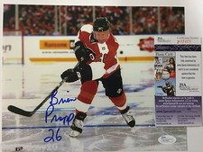 BRIAN PROPP AUTOGRAPHED SIGNED PHILADELPHIA FLYERS 8x10 PHOTO JSA  COA   