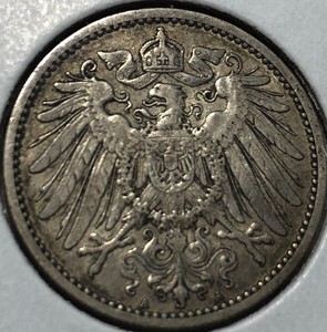 1910-A-Germany-1-Mark-Silver-Coin-VF-XF-Condition