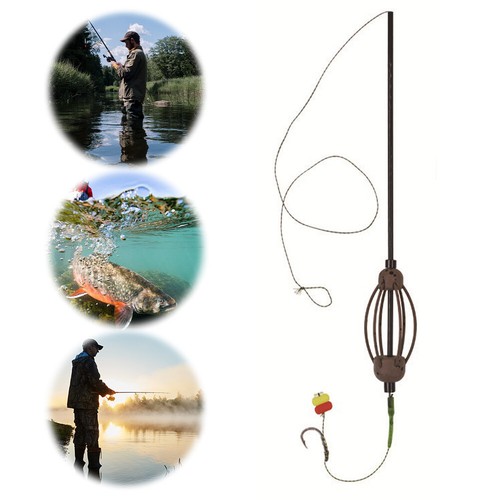 fr Carp Fishing Hair Rigs Bait Cage Line Group with Hooks Corn Bait (size 8) - Photo 3/10