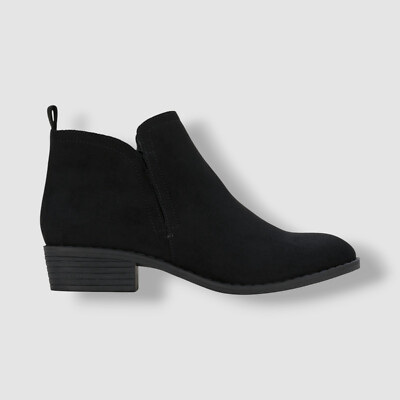 Sun + Stone Women's Black Micro Cadee Ankle Booties Shoe Size 5 M