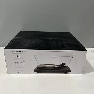 Crosley C6 2-Speed Belt Driven Bluetooth Turntable Vinyl Record Player (C6B-BK)