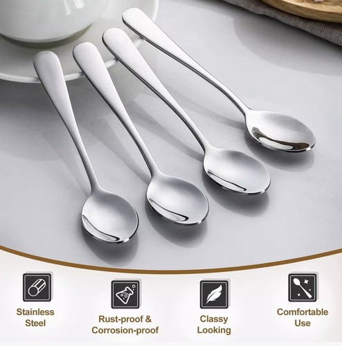 12-Piece Demitasse Espresso Spoons, 4 Inches Stainless Steel Mini Coffee Spoons - Picture 22 of 23