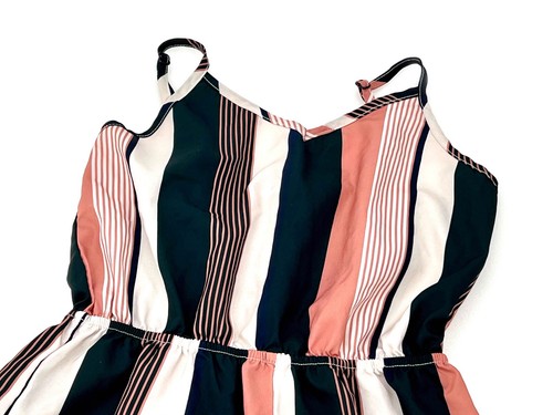 Girls' Sleeveless Striped Romper Multicolor Size 9Y - Picture 6 of 6