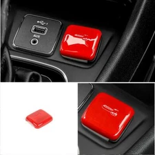Red Inner Cigarette Lighter Cover Trim Frame Decor For Jeep Cherokee 2019+ ABS