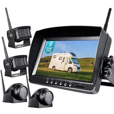 Wireless Backup Camera for Furrion RV Bus 9" DVR Monitor Truck Trailer Rear View