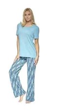 Felina Pajamas Women's Small 2 Piece Soft Knit Lounge Set Shirt Pants New