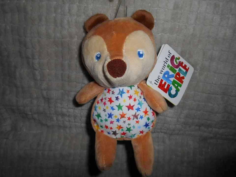 ERIC CARLE ORUGA HAMBRIENTA OSO MARRÓN SONAJERO PELUCHE JUGUETE NUEVO CON ETIQUETAS BEBÉ REGALO NACIMIENTO+ Foto 4 de 4