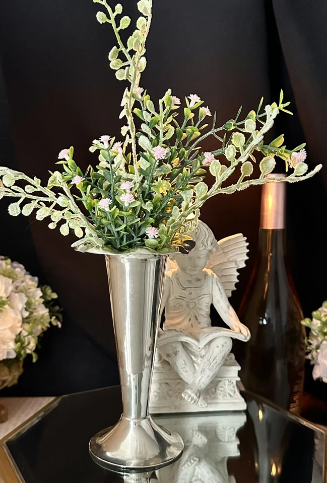 Jarrón de plata esterlina vintage de plata de México .925 florero Posey borde ondulado Foto 2 de 4