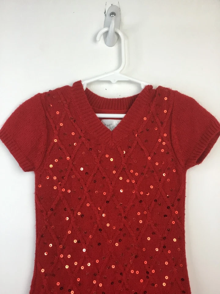 Justice Girls Size 6 Red Short Sleeve Knit Dress - Image 3 of 4