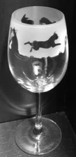 BOSTON TERRIER Frieze Boxed 35cl Crystal Wine Glass