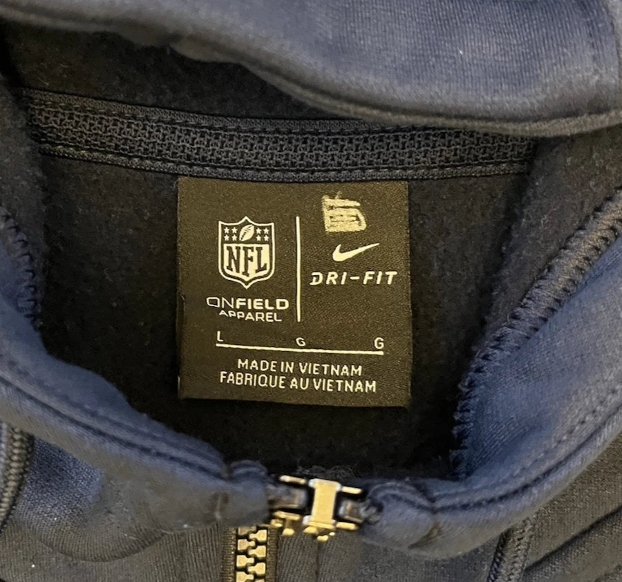 Felpa con cappuccio Nike Dri Fit Dallas Cowboys On Field Full Zip Sideline Coach uomo grande