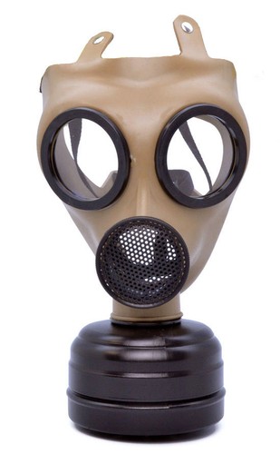 REALISTIC GAS MASK & FILTER WW2 1940s FANCY DRESS COSTUME RESPIRATOR NEW - Afbeelding 1 van 1