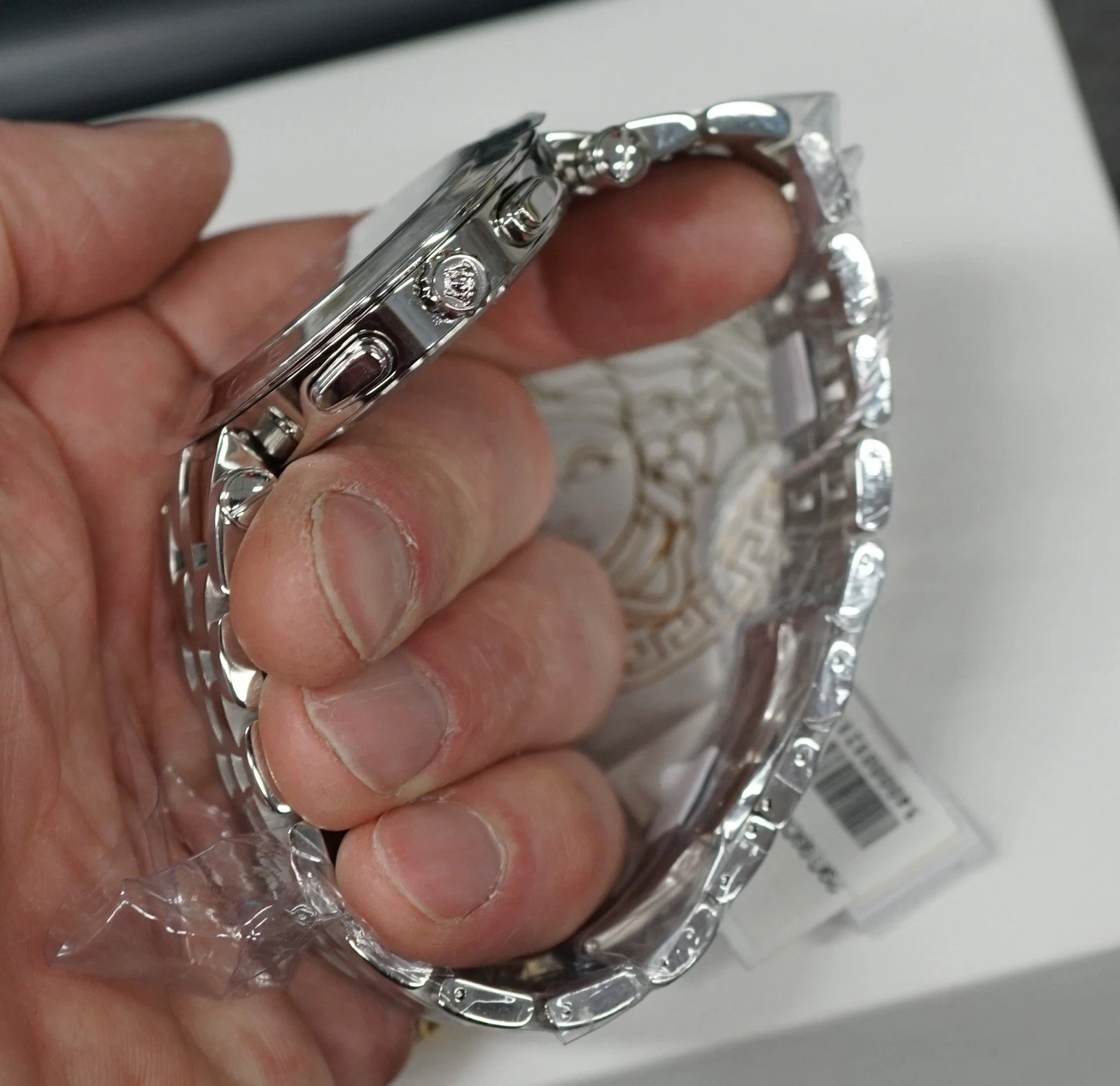 OROLOGIO UOMO VERSACE 29G99D009 S099 V RACE QUADRANTE NERO ACCIAIO INOX GMT SVEGLIA 46MM