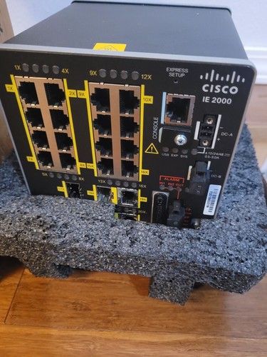 CISCO INDUSTRIAL NETWORK SWITCH IE-2000-16TC-L latest Cisco IOS USED - Picture 3 of 4