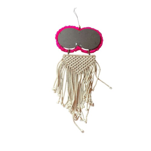 Gypsy Owl Macrame Wall Hanging Decor Pink - Picture 9 of 9