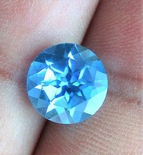 SWISS BLUE TOPAZ ROUND CUT LIGHT BLUE BRAZIL GEM GENUINE NATURAL FACETED NICE