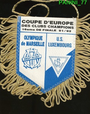 OM Olympique de Marseille palmarès 1991 g fanion vintage rare foot pennant 1991