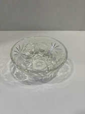 Vintage MCM Anchor Hocking EAP 5.25” Clear Glass Star Of David Starburst Bowl