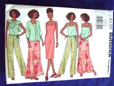 UNCUT BUTTERICK #3139 WOMENS SZ 18-20-22 DRESSY CASUAL WARDROBE SEWING PATTERN 