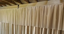 2 Pieces of Ivory Voile Fabric Skirting For Tables & Stages, 4.4m Total x 0.75m