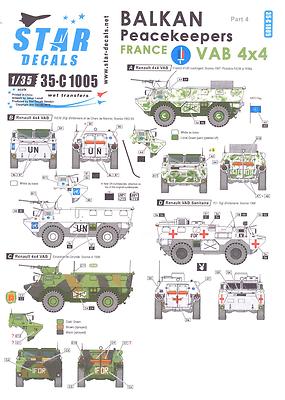 Star Decals 1/35 BALKAN PEACEKEEPERS Part 4 France VAB 4x4