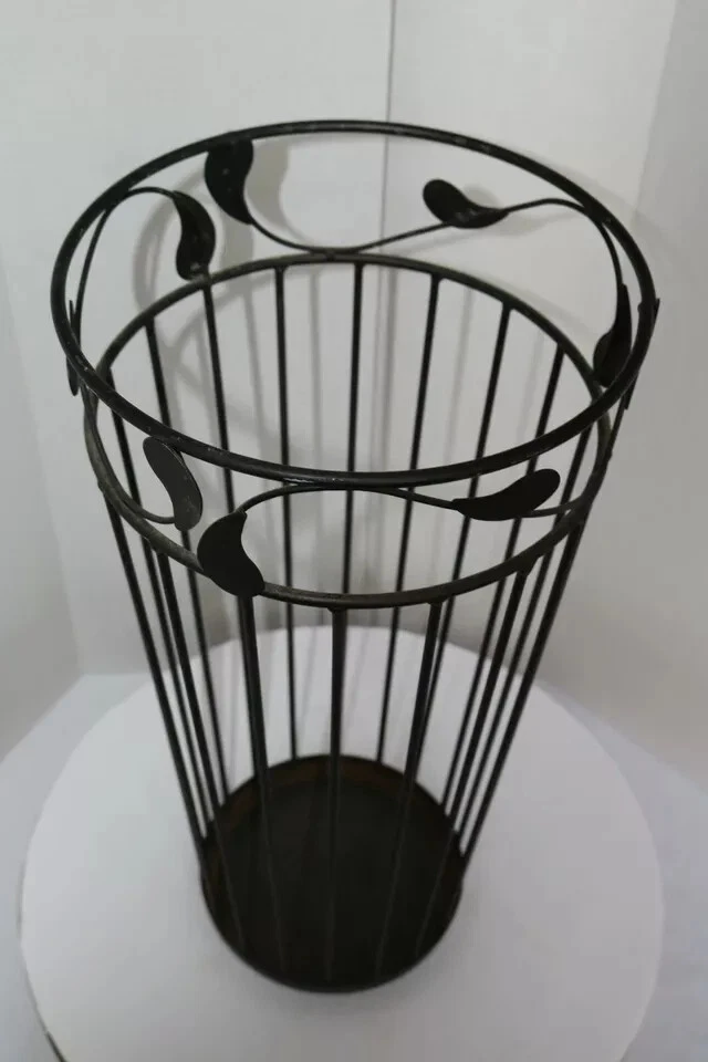 Soporte de bastón de hoja de arce de metal vintage soporte para paraguas decoración de uvas y hojas ornamentadas Foto 3 de 4