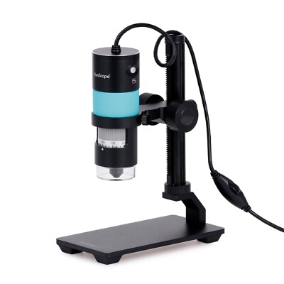Amscope 1.3 MP Handheld 10X-280X LED Digital USB Microscopes w Table Stand