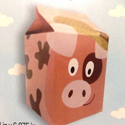Lot of 4 Packs Treat Bags Pig Farm Theme 4/"x7.5/" with Twist Ties 8 Pcs//pack