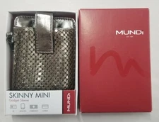 Mundi Skinny Mini Metal Mesh Wristlet Gadget Sleeve mint in box